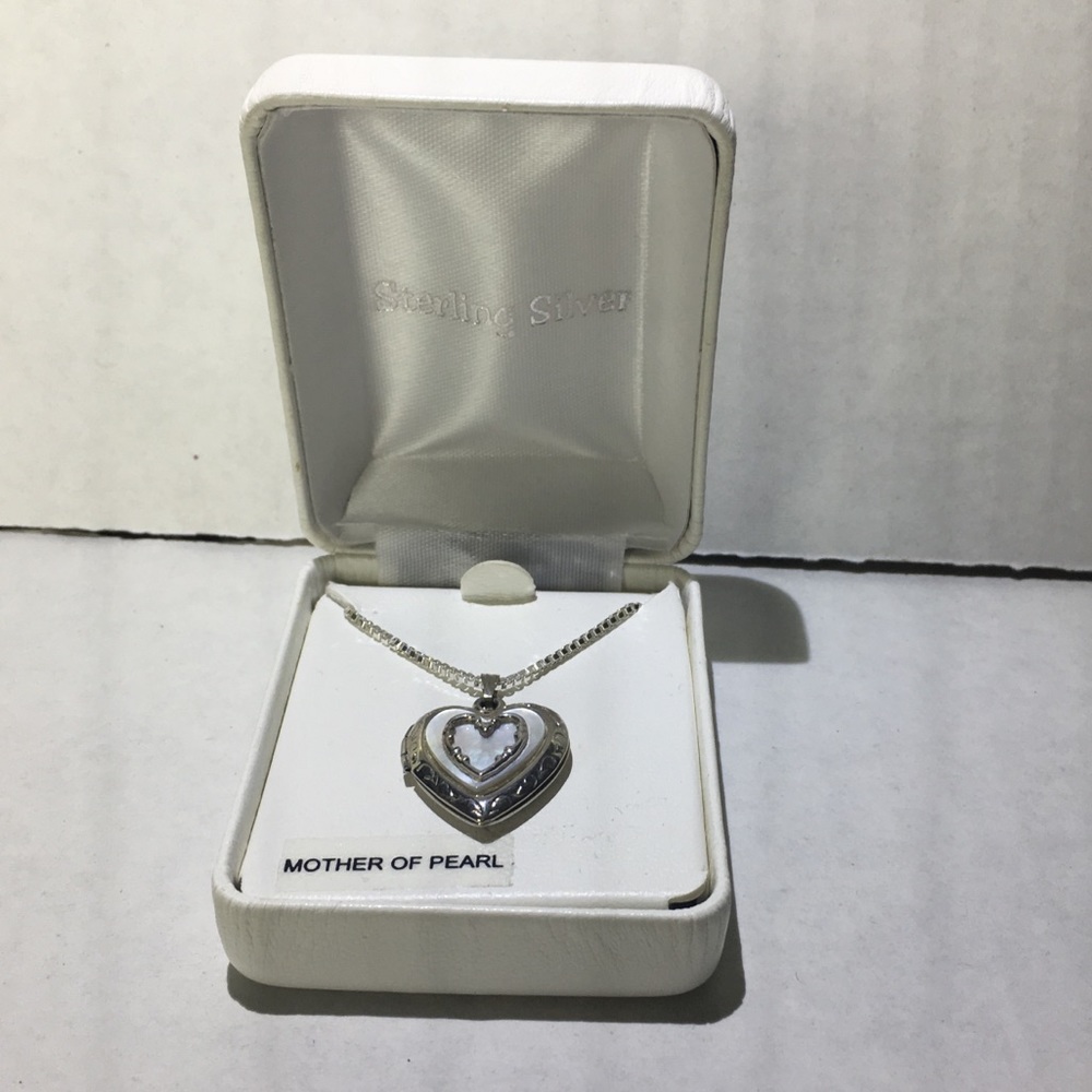 Sterling Silver Heart Shaped Locket Necklace